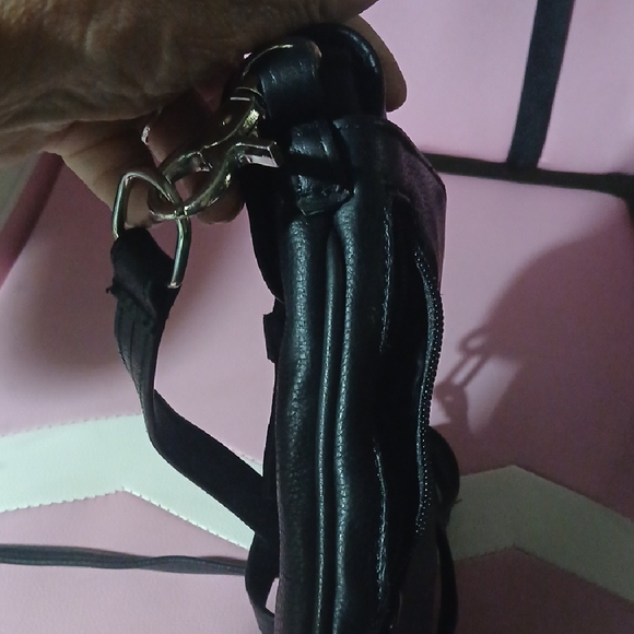 MilwaBlack Leather Crossbody Bag with Metal Accents - Picture 8 of 10